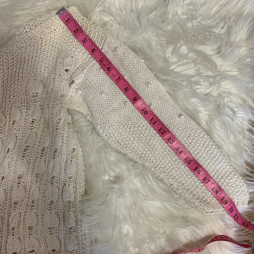 Hot Jazz by Christina Knit by hand! Vintage White boho sweater size medium - Picture 15 of 16